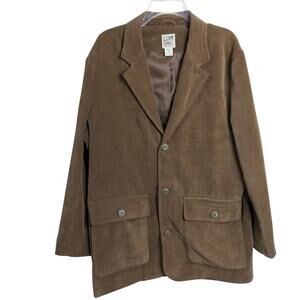 4969)Vtg Travel Smith Men Brown Reg Preppy Ribbed Corduroy Button Blazer Medium